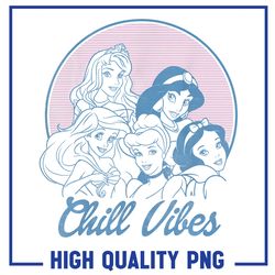 princess retro group shot chill vibes png, disney princess png