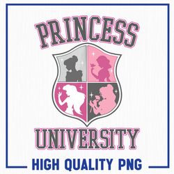 princess university college text logo graphic png, disney princess png