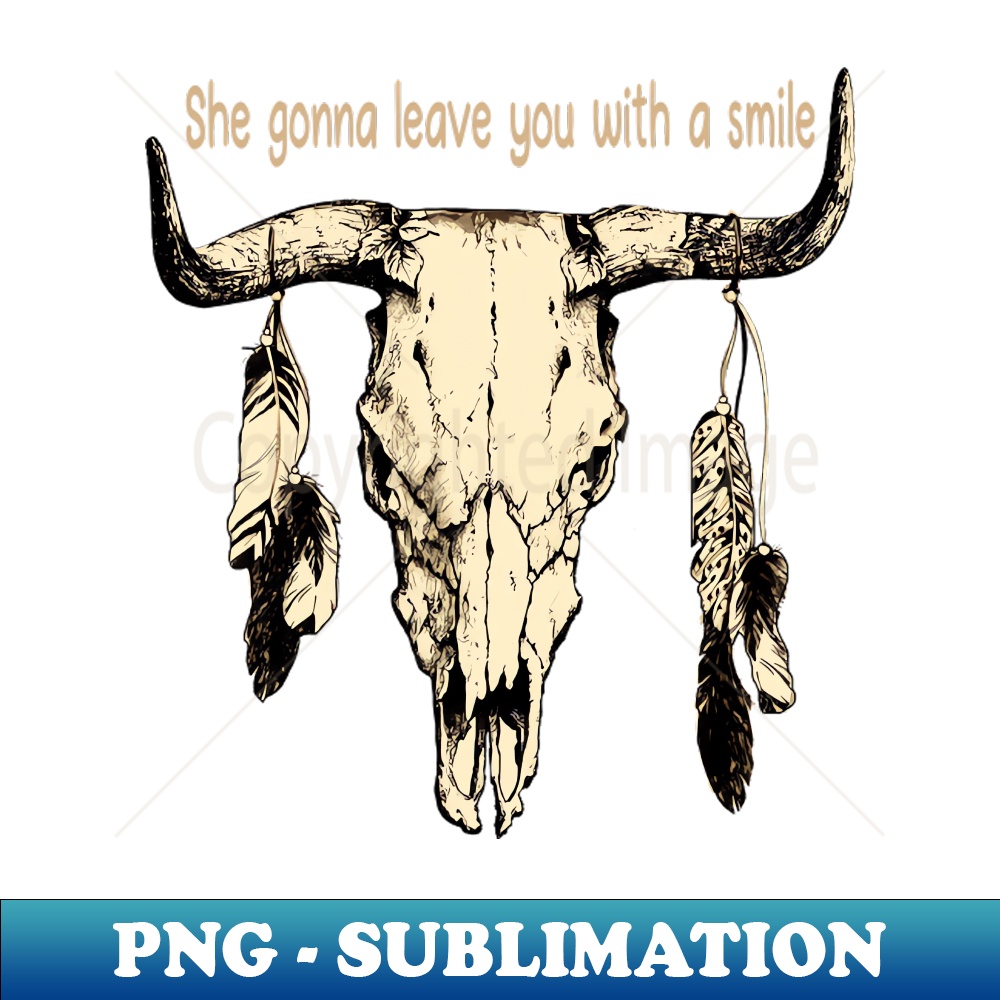 SH-20231024-8259_She Gonna Leave You With A Smile Feathers Bull Skull 9044.jpg