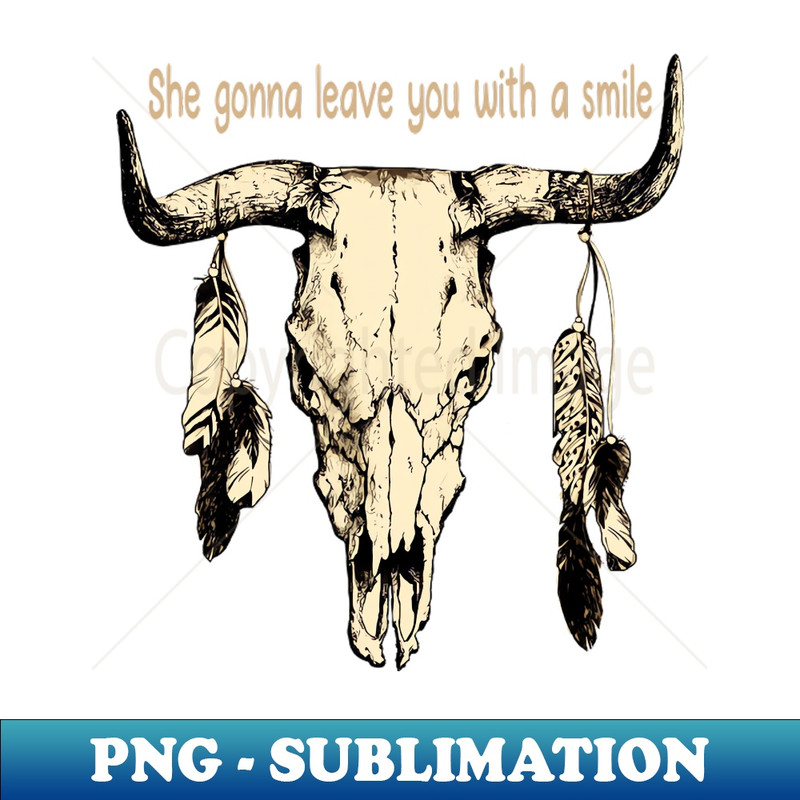 SH-20231024-8259_She Gonna Leave You With A Smile Feathers Bull Skull 9044.jpg