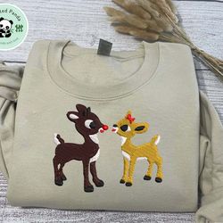 christmas shirts, christmas embroidered sweatshirts, rudolph sweatshirts, christmas embroidered sweater, christmas crewn