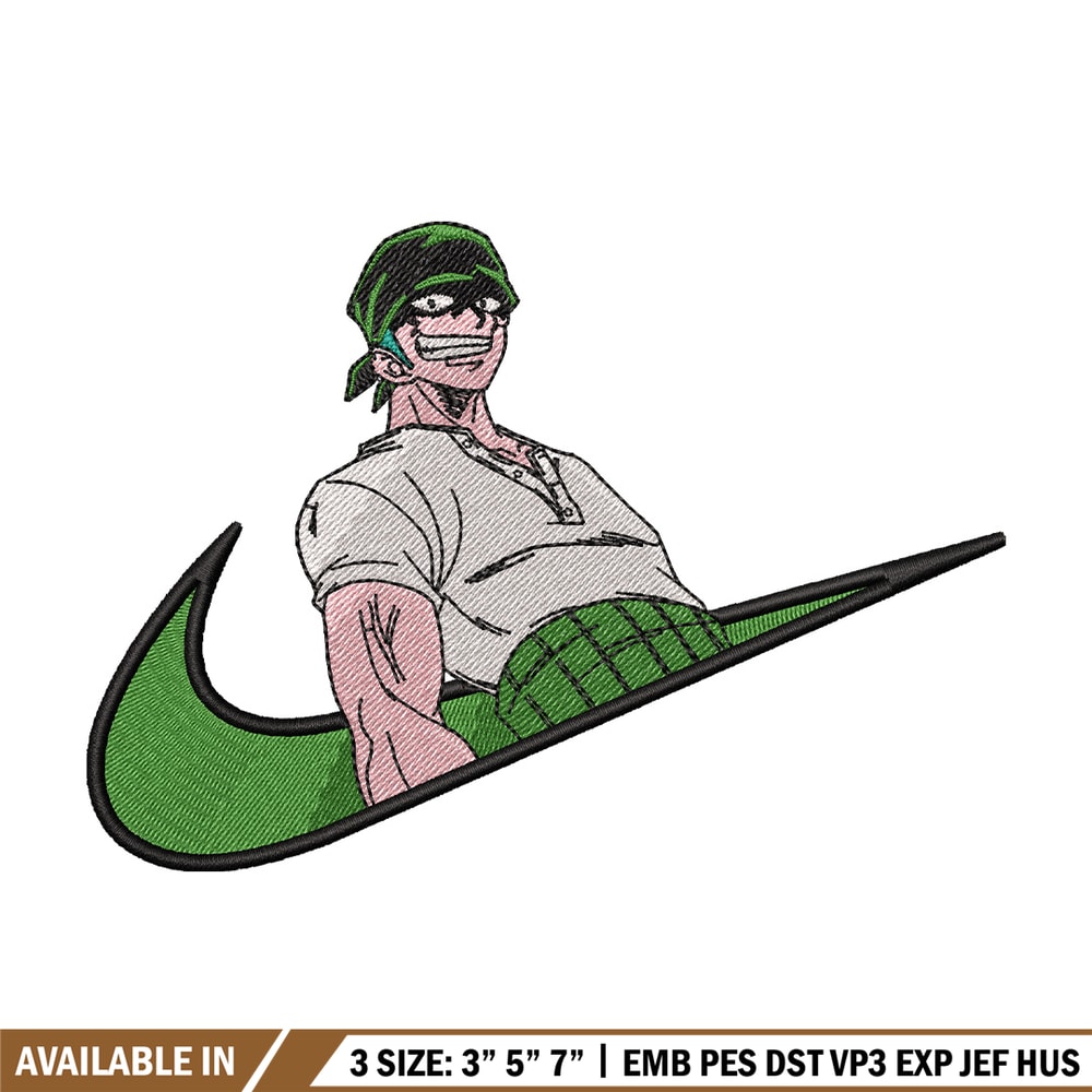 Nike x zoro embroidery design, One piece embroidery, Nike design, Embroidery shirt, Embroidery file, Digital download.jpg