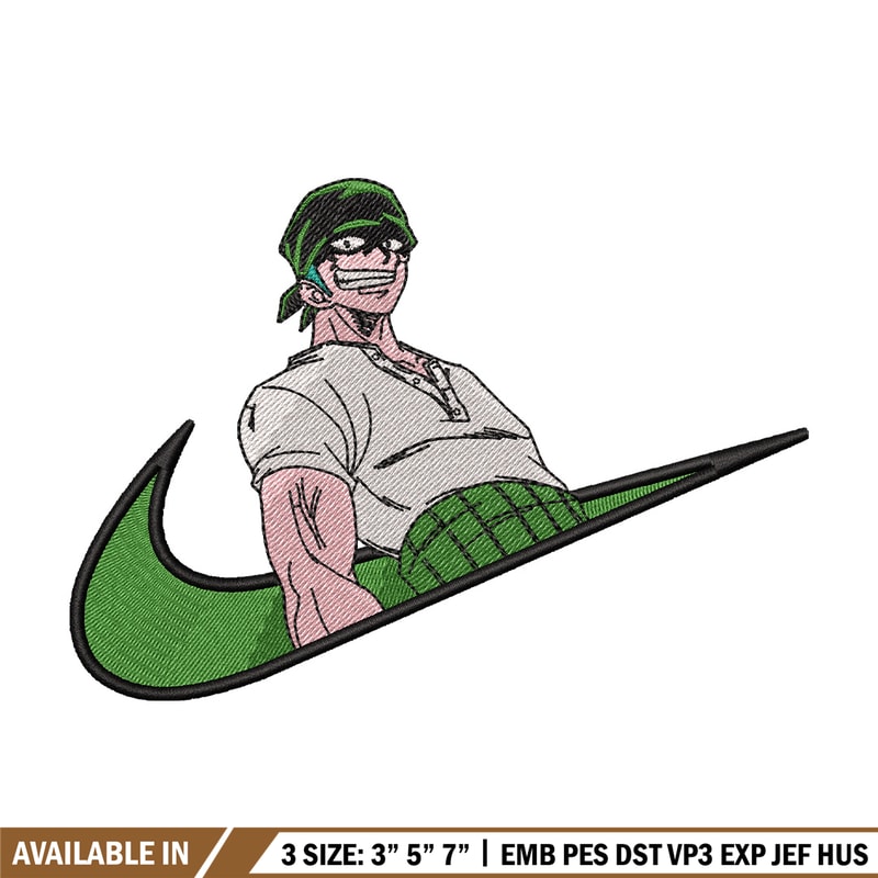 Nike x zoro embroidery design, One piece embroidery, Nike design, Embroidery shirt, Embroidery file, Digital download.jpg