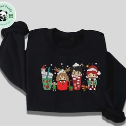 christmas embroidered sweatshirts, coffee latte embroidered sweatshirts, custom embroidered sweatshirts, potter coffee e