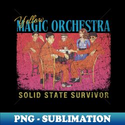 yellow magic orchestra vintage 1978  solid state survivor original fan design artwork - exclusive png sublimation download - perfect for sublimation art