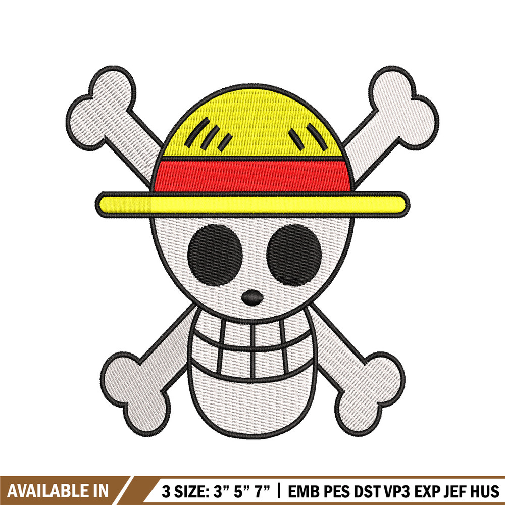 One piece Luffy Logo embroidery design, One piece embroidery, anime design, embroidery file, Digital download..jpg