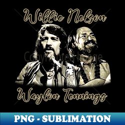 willie nelson and waylon jennings - signature sublimation png file - perfect for creative projects