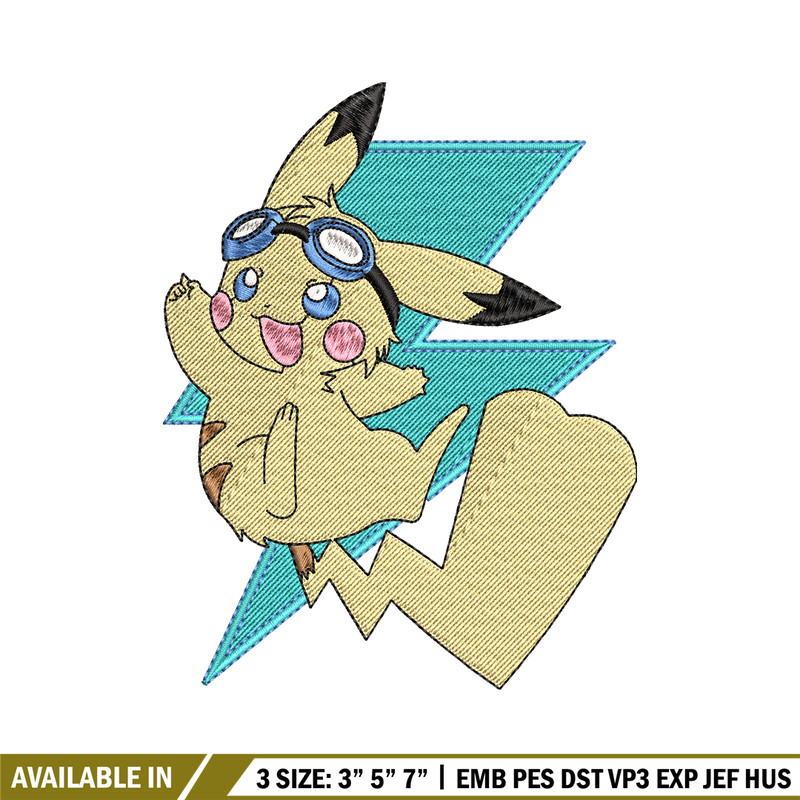 Pikachu anime embroidery design, Pokemon embroidery, embroidery file, anime design, anime shirt, Digital download.jpg