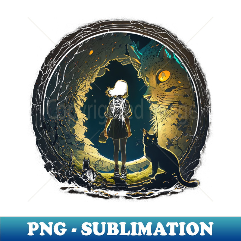 YB-20231024-6943_Mysterious Anime Portal A Girl and Her Cat in Blue Black Yellow 8591.jpg