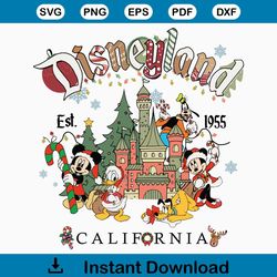 Vintage Disneyland Mickey And Friend Castle Christmas SVG