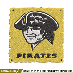 pittsburgh pirates logo embroidery, mlb embroidery, sport embroidery, logo embroidery, mlb embroidery design.