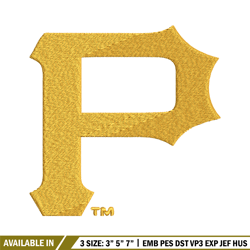 pittsburgh pirates logo embroidery, mlb embroidery, sport embroidery, logo embroidery, mlb embroidery design
