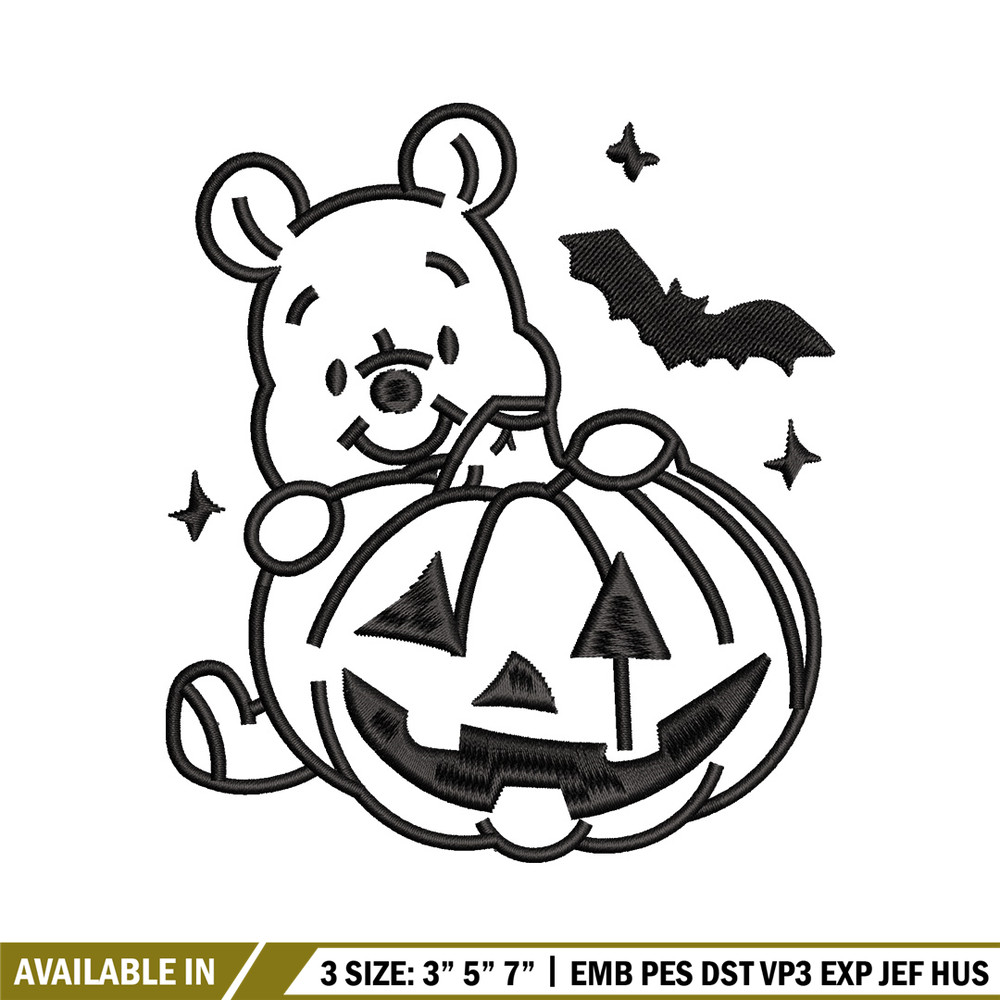 Pooh pumpkin embroidery design, Pooh embroidery, Embroidery file, Embroidery shirt, Emb design, Digital download.jpg