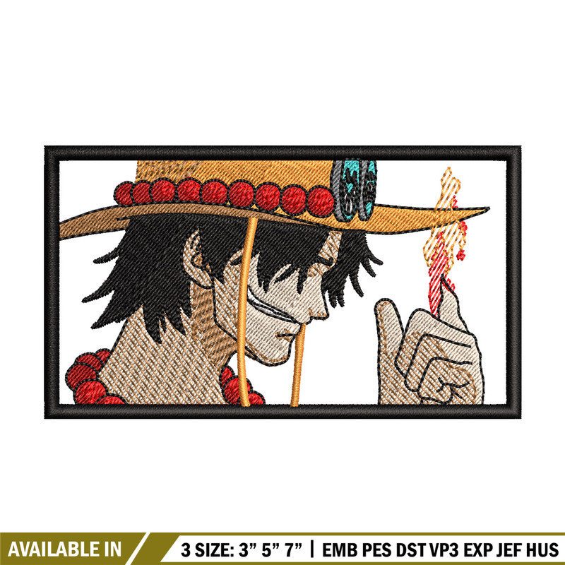 Portgas d ace embroidery design, One piece embroidery, Embroidery shirt, Embroidery file, Anime design, Digital download.jpg
