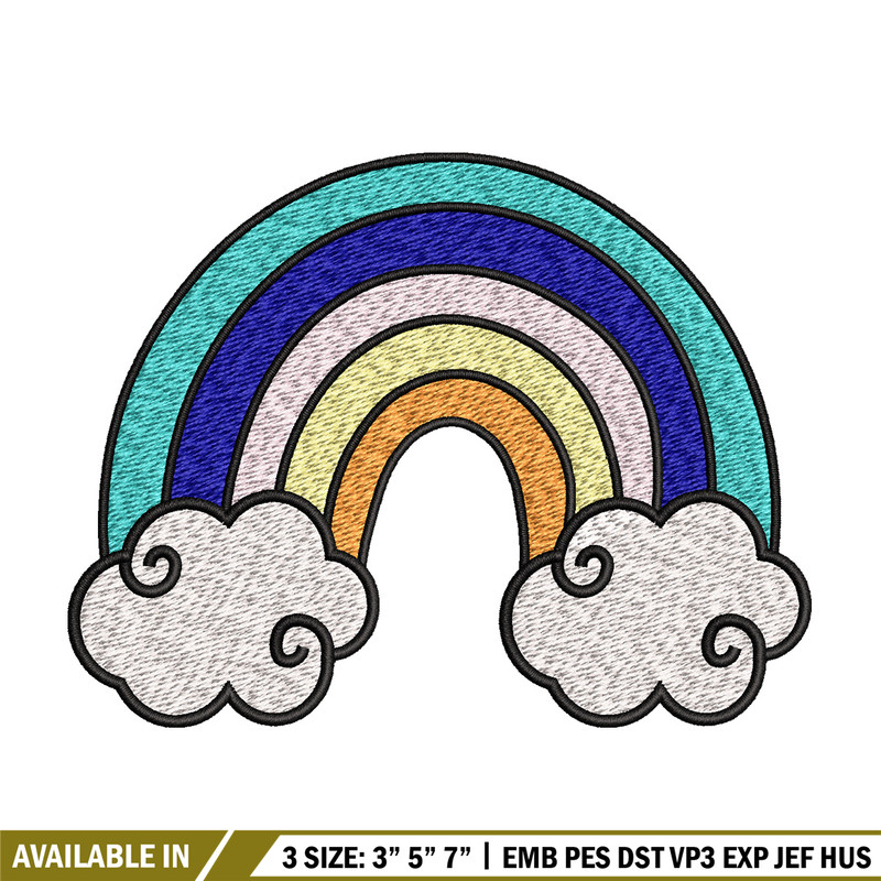 Rainbown cute embroidery design, Rainbown embroidery, Embroidery file, Embroidery shirt, Emb design, Digital download.jpg