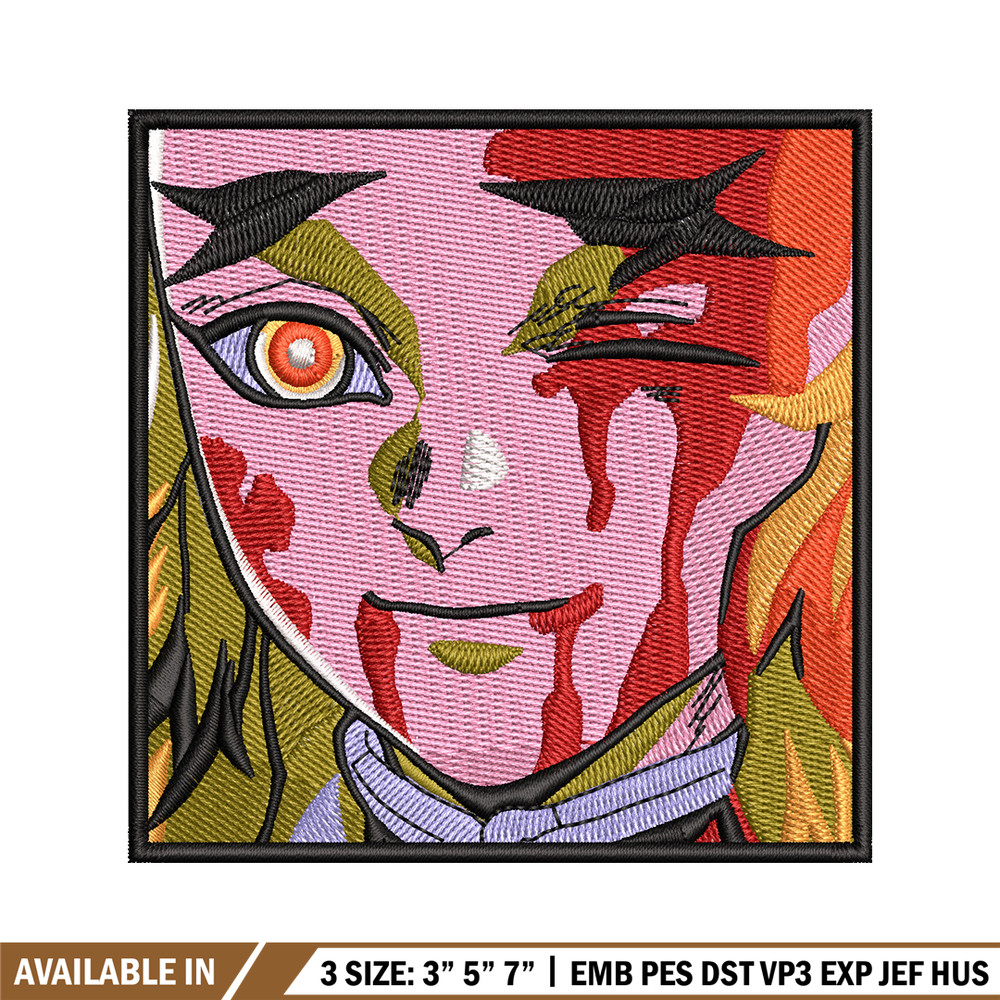 Rengoku face embroidery design, Rengoku embroidery, Anime design, Embroidery shirt, Embroidery file, Digital download.jpg