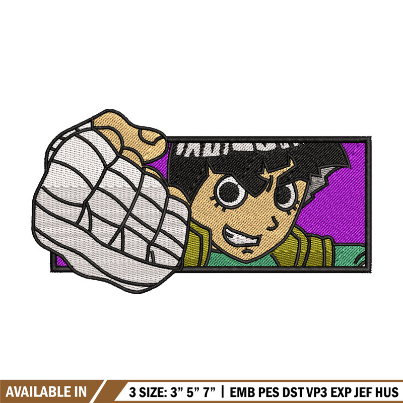Rock lee embroidery design, Naruto embroidery, embroidery file, anime design, anime shirt, Digital download.jpg