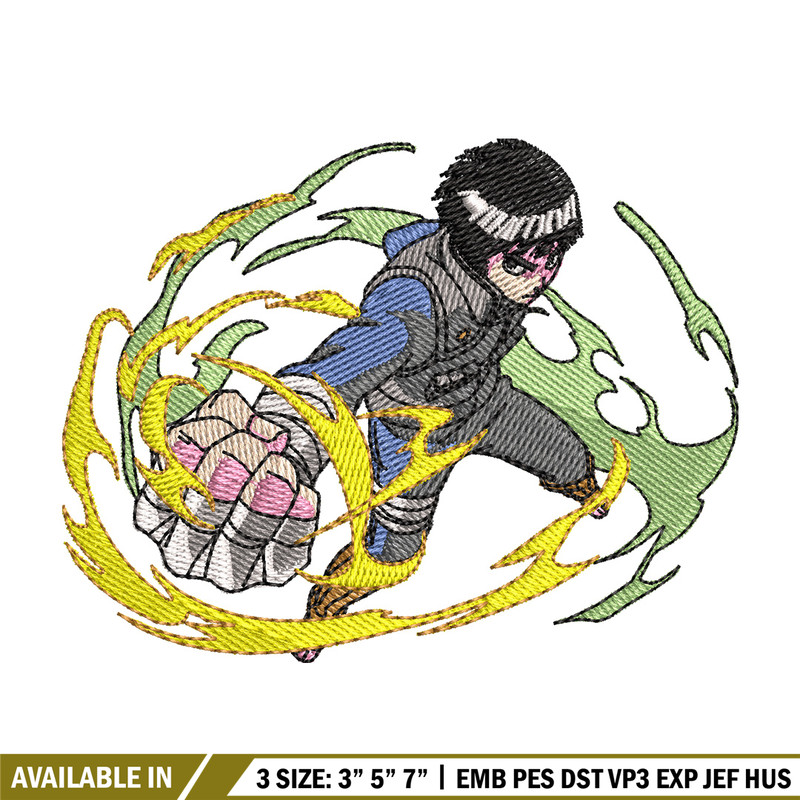 Rock lee punch embroidery design, Naruto embroidery, Anime design, Embroidery file, Digital download, Embroidery shirt.jpg
