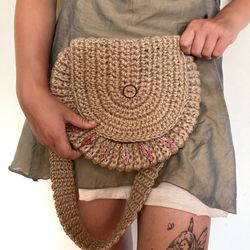 Exquisitely Crafted Artisan Handmade Boho Jute Bag for Fashionable Bohemian Style Crossbody bag Hippie accessories