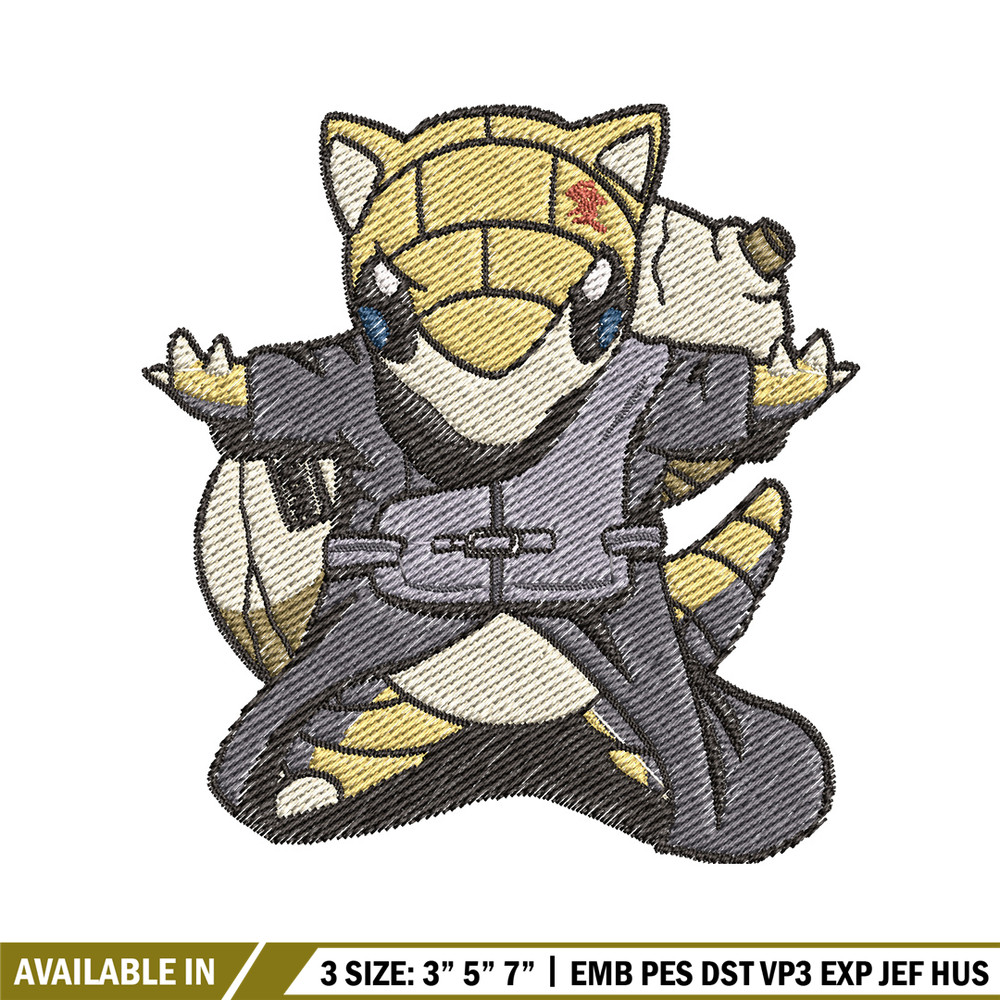 Sandshrew embroidery design, Pokemon embroidery, Anime design, Embroidery file, Digital download, Embroidery shirt.jpg