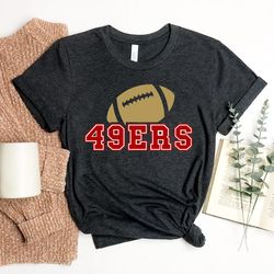 49Ers T-shirt, Game Day Shirt, Football Gift, 1990 Gift, 49Ers Football Bleached Shirt, Women's Gift, Mama Shirt, Footba