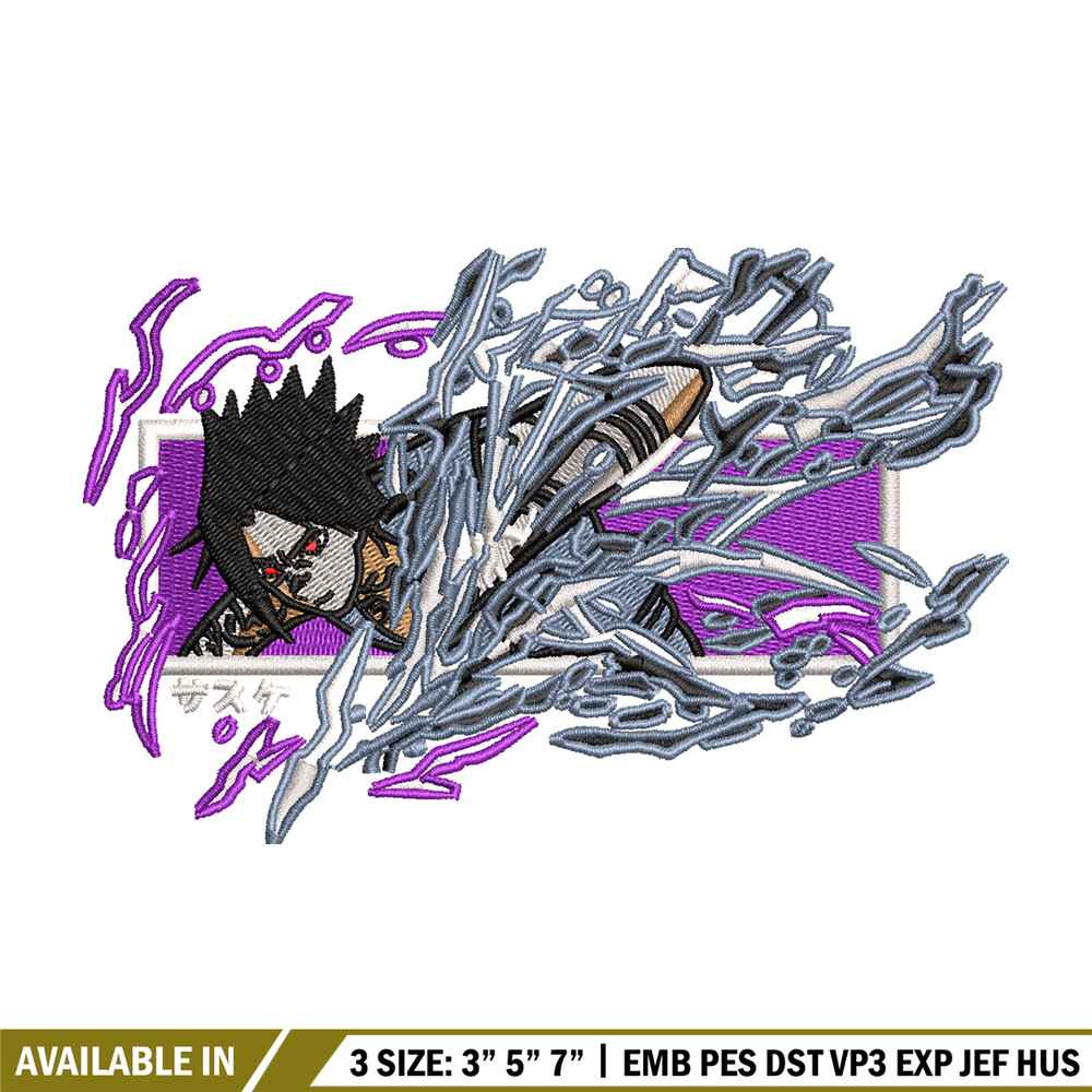 Sasuke chidori embroidery design, Naruto embroidery, Anime design, Embroidery shirt, Embroidery file, Digital download.jpg