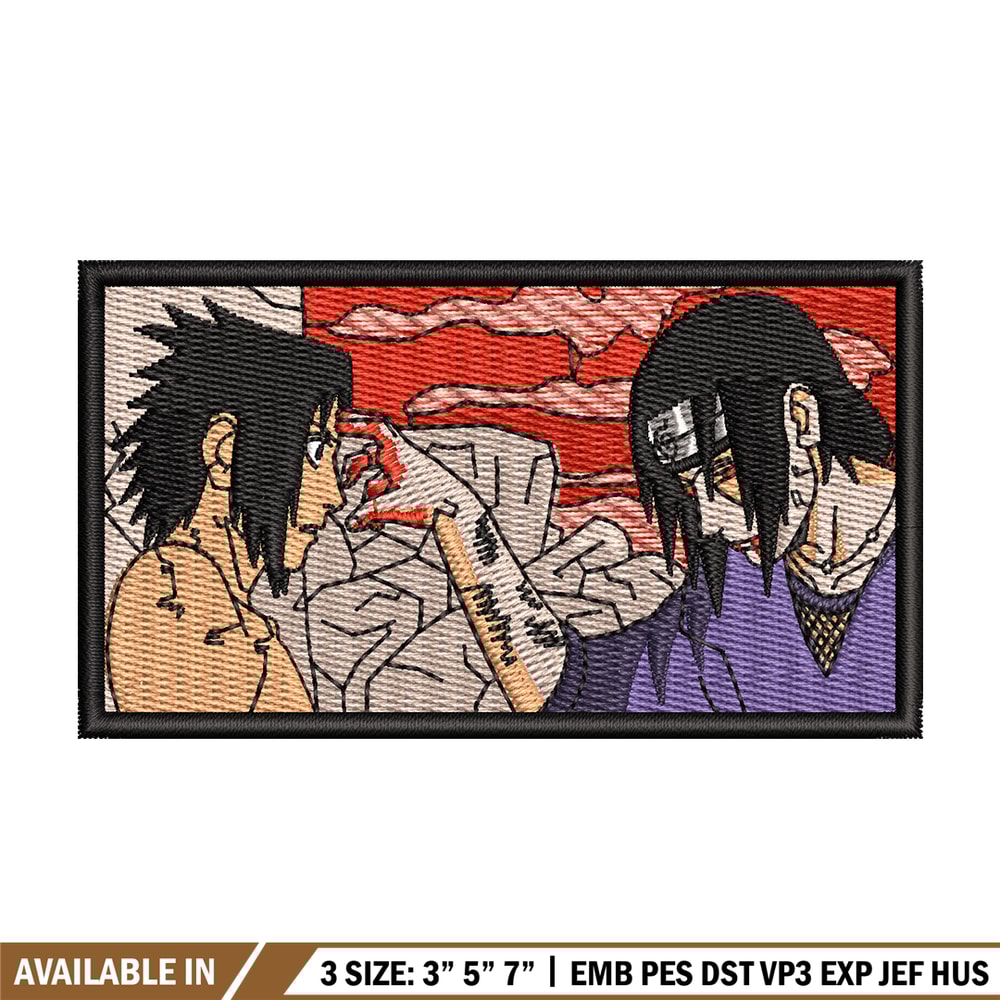 Sasuke vs itachi embroidery design, Naruto embroidery, Anime design, Embroidery shirt, Embroidery file, Digital download.jpg