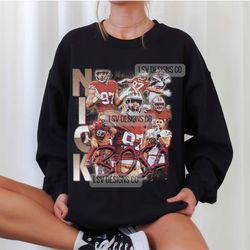Nick Bosa Crewneck Sweatshirt Vintage 90s Bootleg Style Retro Sweater, Oversized Graphic Tee, Birthday Gifts for Him and