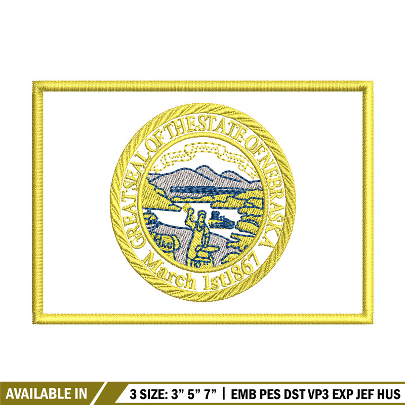 Seal Great Seal of the State of Nebraska Badge Logo embroidery design, logo embroidery, logo design, Instant download..jpg