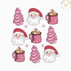 pink christmas tree cake hot cocoa svg graphic design file