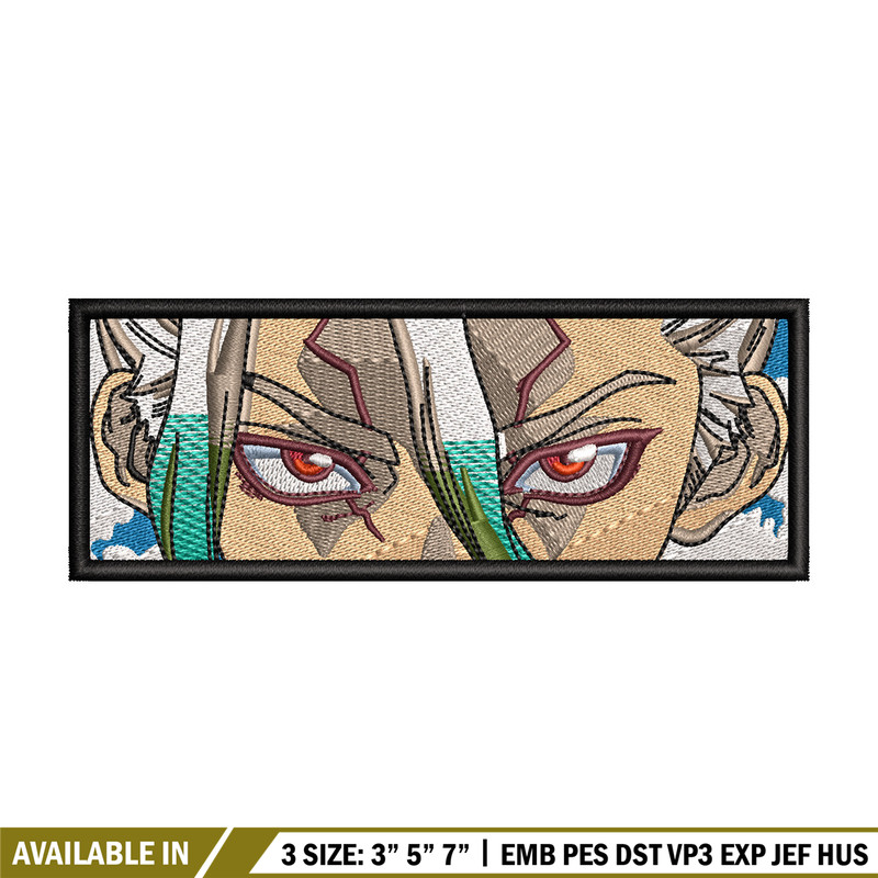 Senku eyes embroidery design, Dr stone embroidery, Anime design, Embroidery file, Embroidery shirt, Digital download.jpg