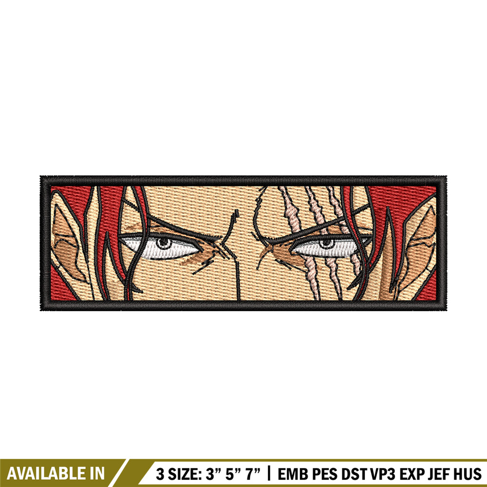 Shank eyes embroidery design, One piece embroidery, Anime design, Embroidery shirt, Embroidery file, Digital download.jpg