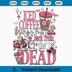 Iced Coffee Brings Me Back From The Dead SVG File For Cricut