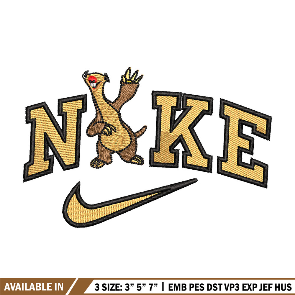 Sid x nike embroidery design, Ice age embroidery, Embroidery file, Embroidery shirt, Nike design, Digital download.jpg