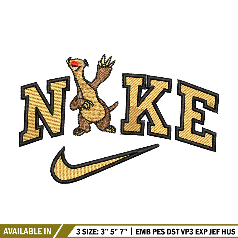 Sid x nike embroidery design, Ice age embroidery, Embroidery file, Embroidery shirt, Nike design, Digital download.jpg