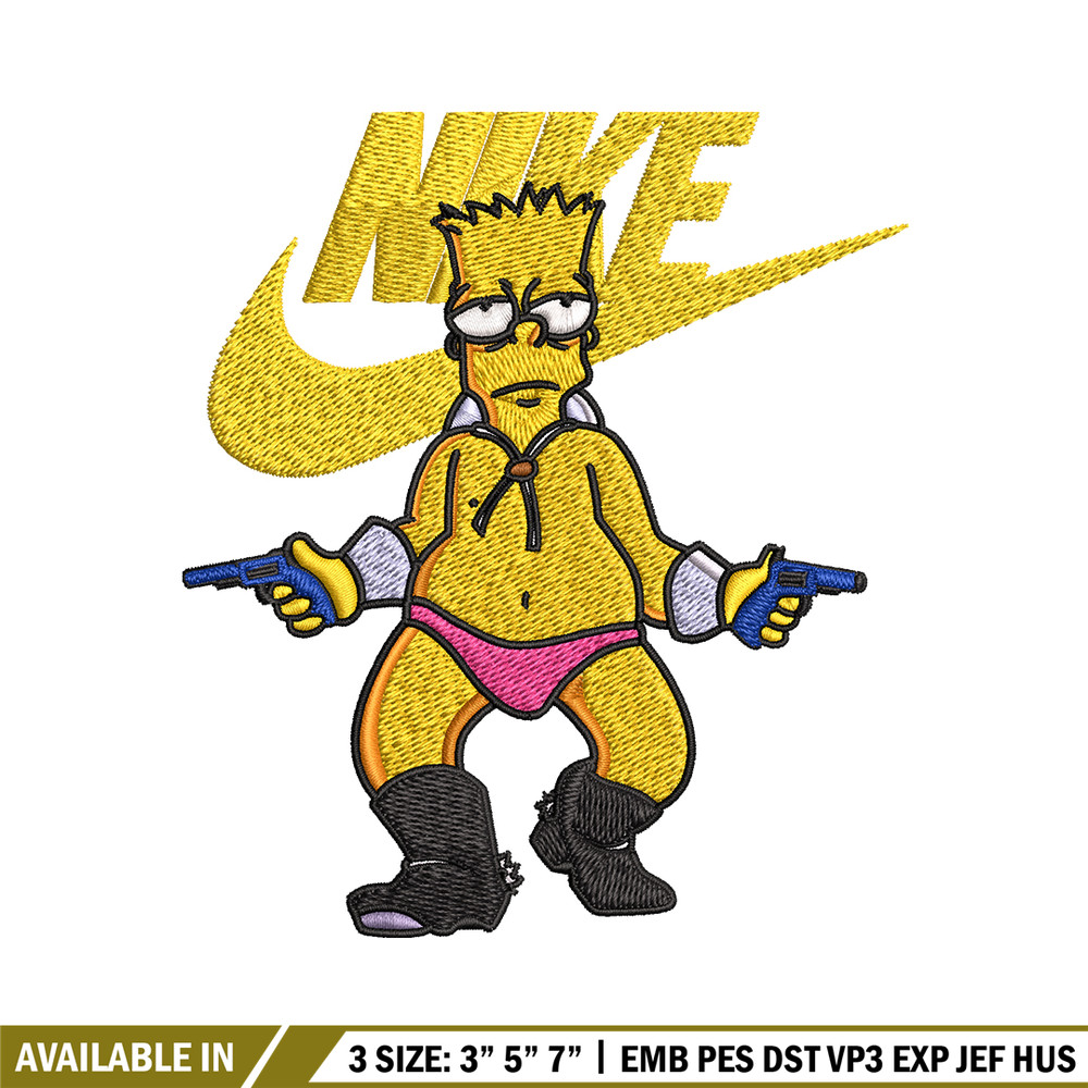 Simpson funny Nike Embroidery design, cartoon Embroidery, Nike design, Embroidery file, cartoon shirt, Instant download..jpg