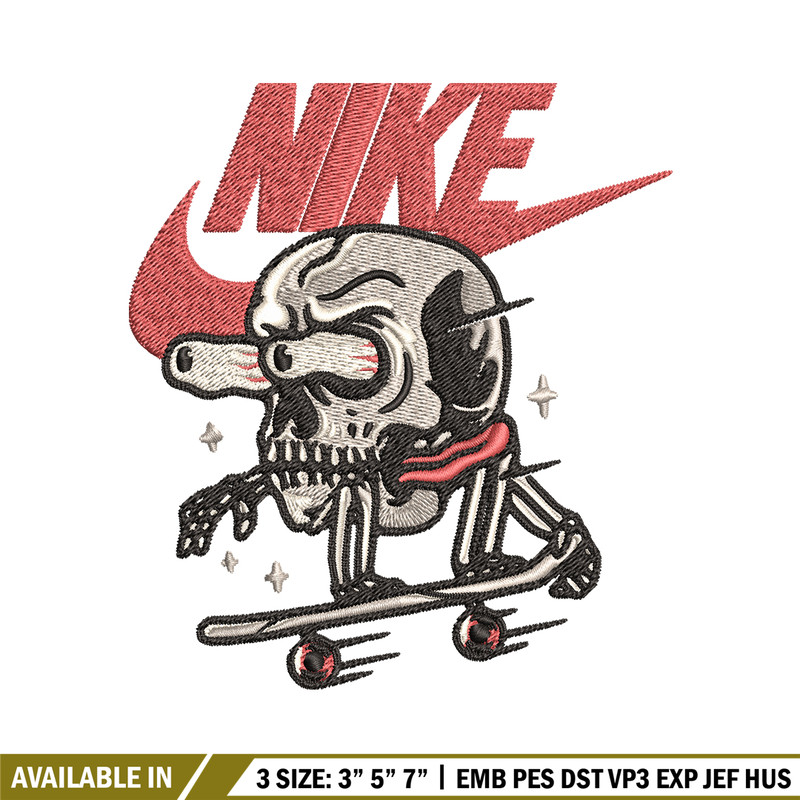 Skull funny Nike Embroidery design, Skull funny Embroidery, Nike design, Embroidery file, logo shirt, Instant download..jpg