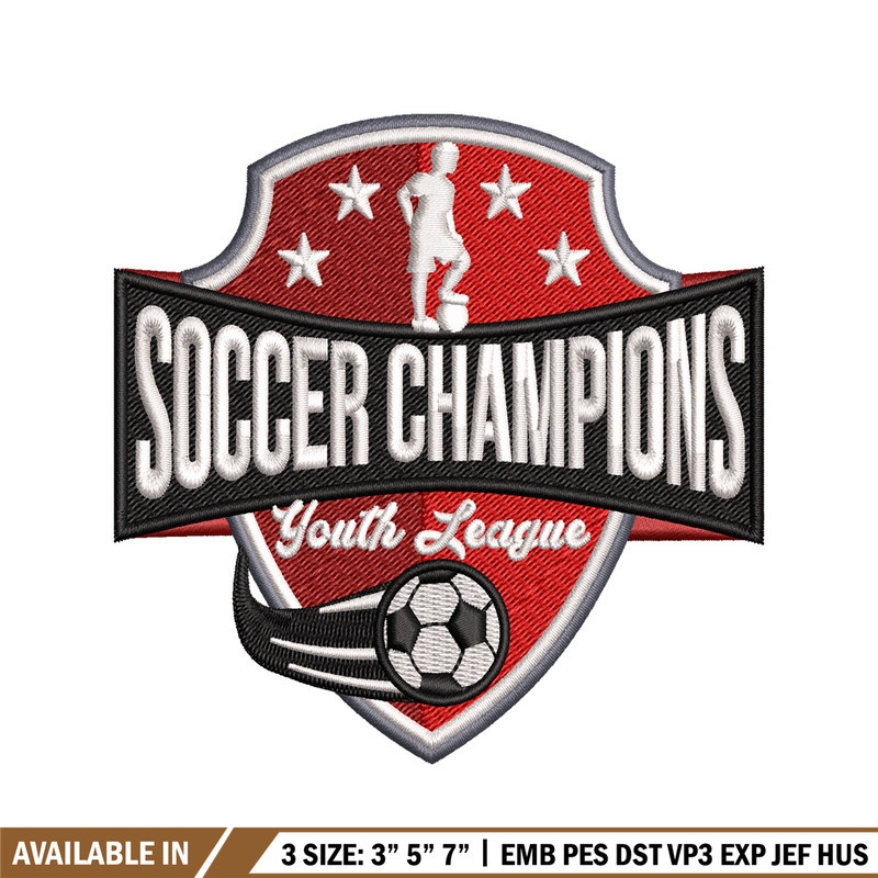 Soccer champions embroidery design, football embroidery, logo design, embroidery file, logo shirt, Digital download..jpg