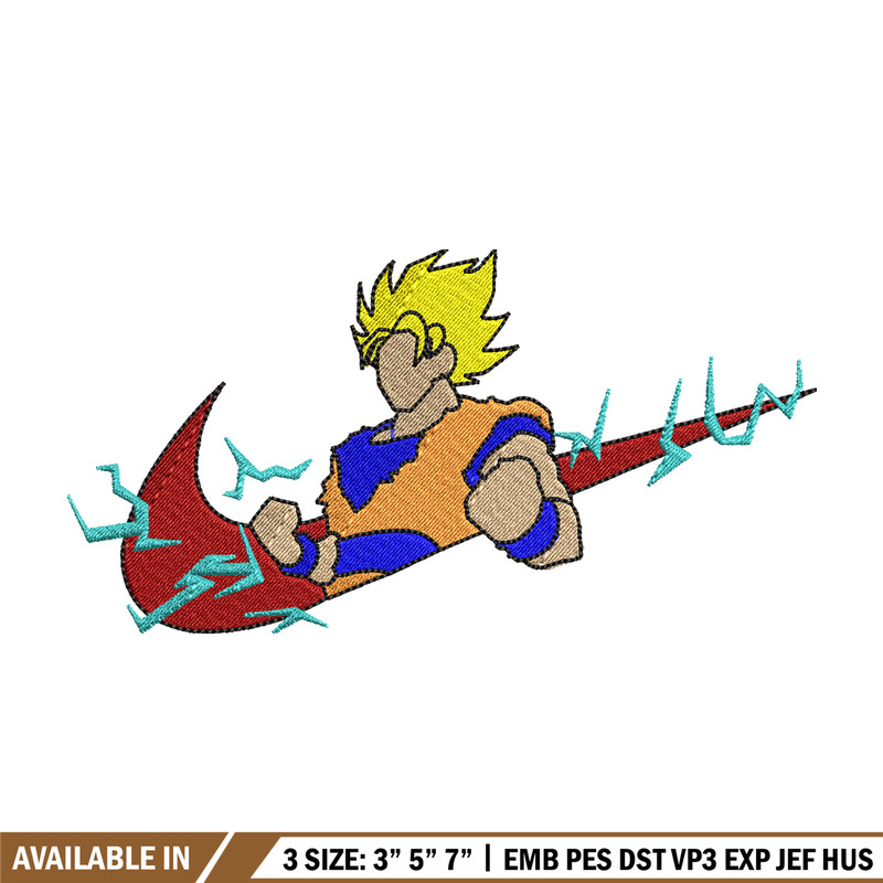 Songoku nike embroidery design, Dragon ball embroidery, Nike design, anime design, anime shirt, Digital download.jpg