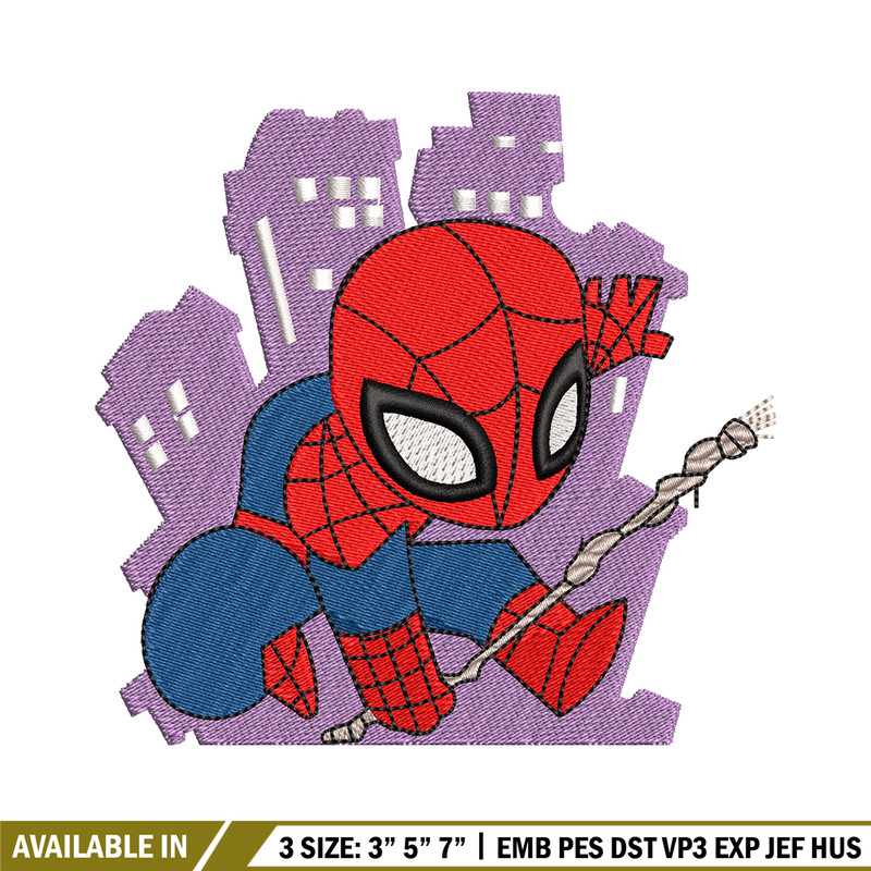 Spaiderman chibi logo embroidery design, Spaiderman chibi embroidery, Embroidery shirt, logo design, Instant download.jpg