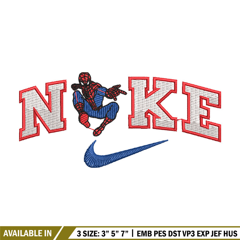 spaiderman nike embroidery design, spaiderman embroidery, logo design, logo shirt, digital download.jpg