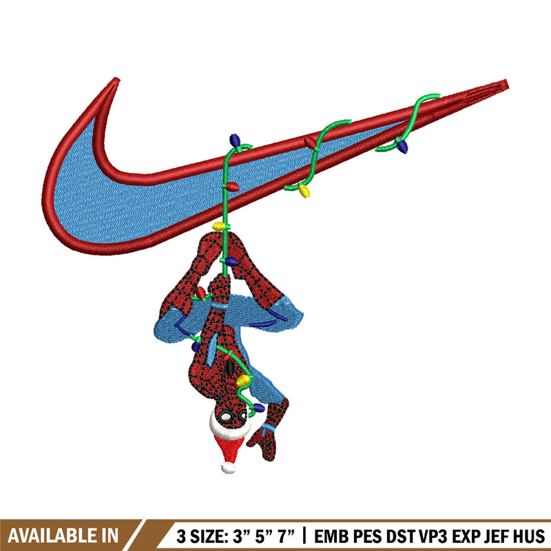 Spaiderman Nike logo embroidery design, Spaiderman Nike embroidery, Embroidery shirt, Nike design, Instant download.jpg