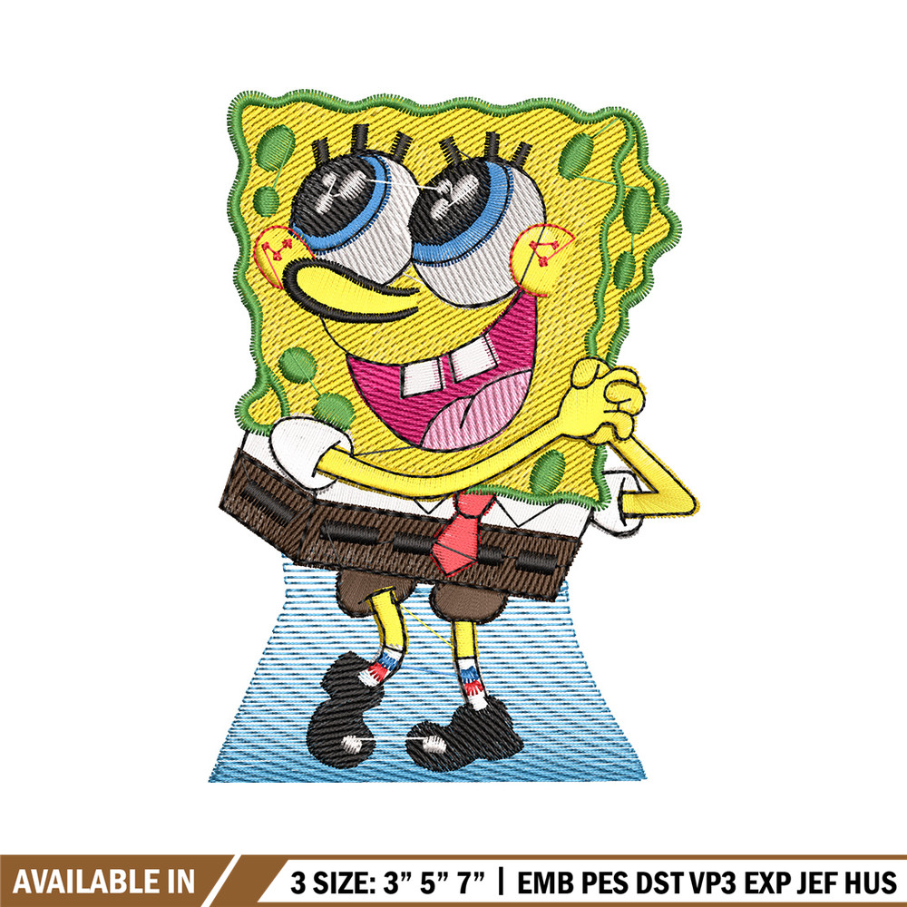 Spongebob embroidery design, Spongebob embroidery, Anime design, Embroidery shirt, Embroidery file,Digital download.jpg