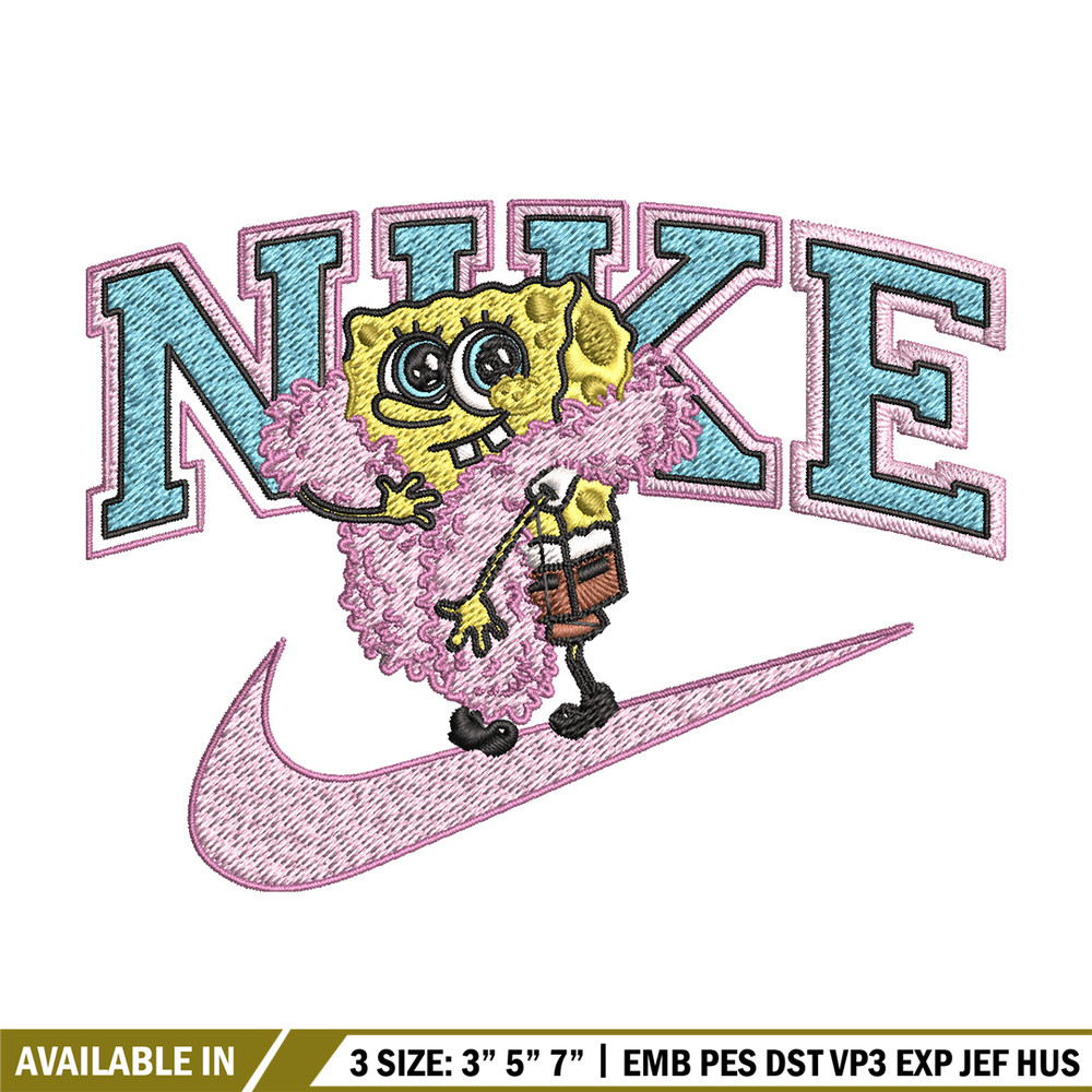 Spongebob pink nike Embroidery Design, Nike Embroidery, Brand Embroidery, Embroidery File, Logo shirt, Digital download.jpg