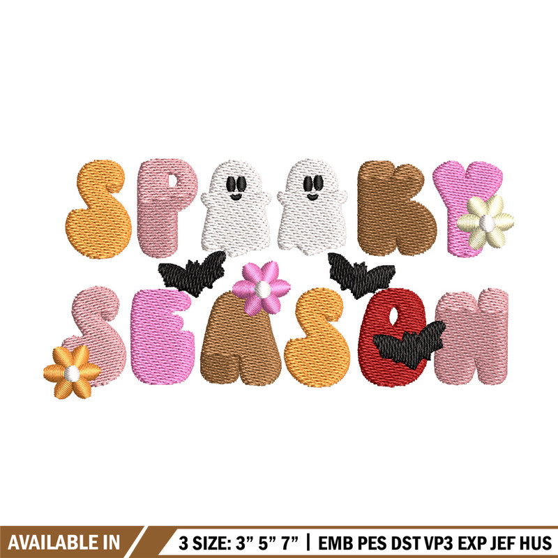 Spooky season embroidery design, Spooky embroidery, Embroidery file, Embroidery shirt, Emb design, Digital download.jpg