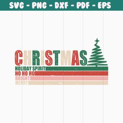 vintage christmas tree holiday spirit svg digital cricut file