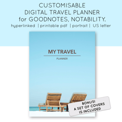 Customisable travel Planner. Trip Itinerary. Travel diary. Holiday Journal. Travel Journal. Digital Planner Template.
