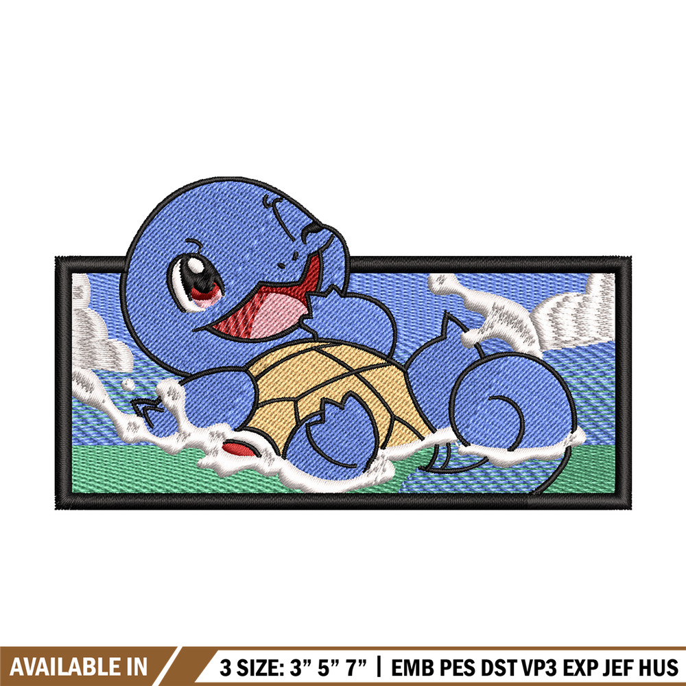 Squirtle embroidery design, Pokemon embroidery, embroidery file, anime design, anime shirt, Digital download.jpg