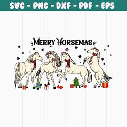 merry horsemas funny christmas santa hats svg digital file