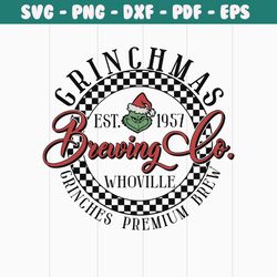 vintage christmas brewing co whoville est 1957 svg file